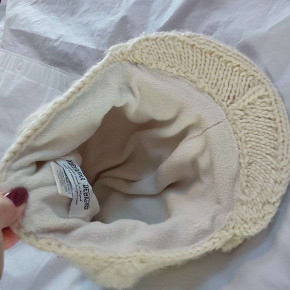 Nirvana Designs Womens Cream Cable Knit Wool Viser Broadway Hat Neutral Sz. -S/M main image 8